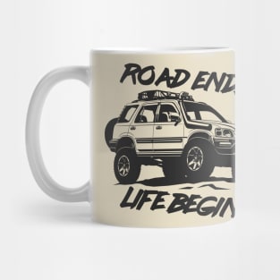 Road ends Life begins Mug